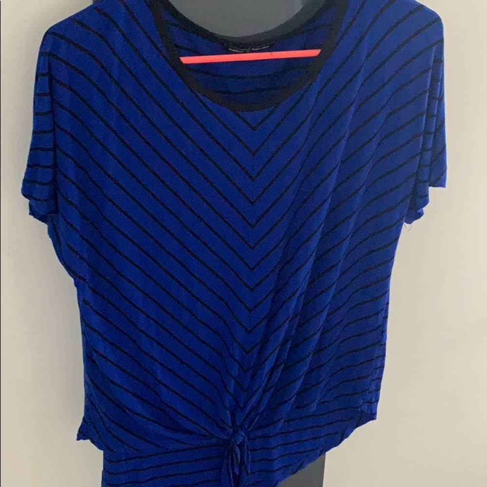 Blue and black stripped Cable & Gauge shirt
